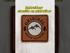 Mikrofiber ve yüksek frekanslı TPU logosu üzerine nakışlı chenille