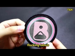 Tatami Kumaş Flocking Effect nakış Elbise Etiketleri için Patch Back