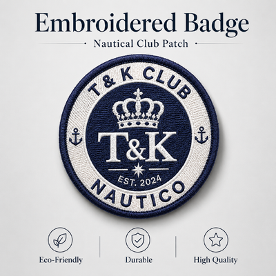 Custom Nautical Embroidered Patch for Clothing Brand Logo Badge