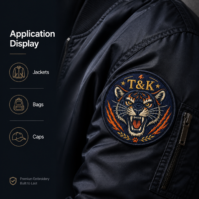 Custom Clothing Patches Designed for Easy Attachment Using Sew on Iron on Magnet Pin on and Hook and Loop Backing Styles