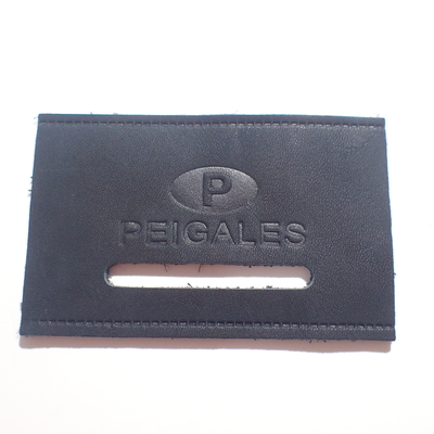 Jeans / Giysiler için Siyah Etiket Logo Kabartmalı Deri Yamalar