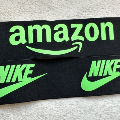 Parlak basılı elastik bant silikon logo 6cm 3cm 4.5cm Yüksek esneklik