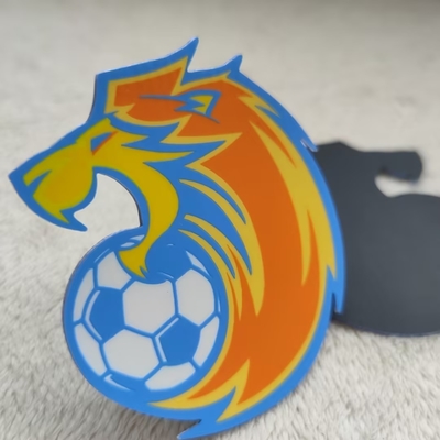 Özel Demir Üzerine 3B Futbol Logo Tatami Tatami Destek Logoyla Çizilmiş Giyim Etiketi